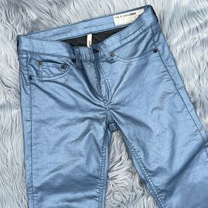 MOVING SALE! Rag & Bone Metallic Blue Skinny Leggings - Size 27